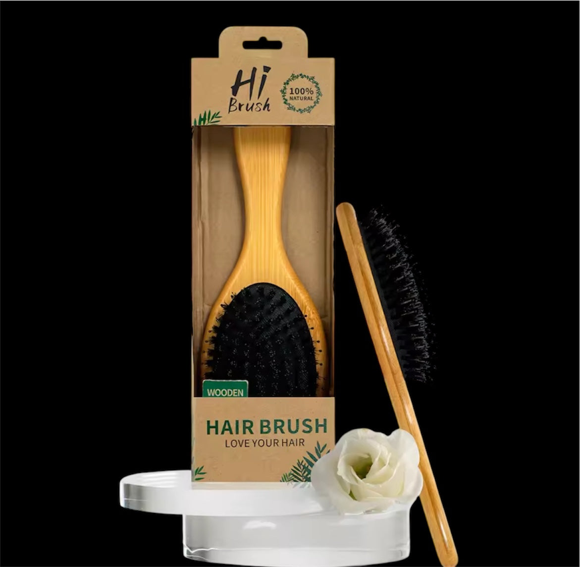 🌾 Brosse à cheveux 100 % naturelle